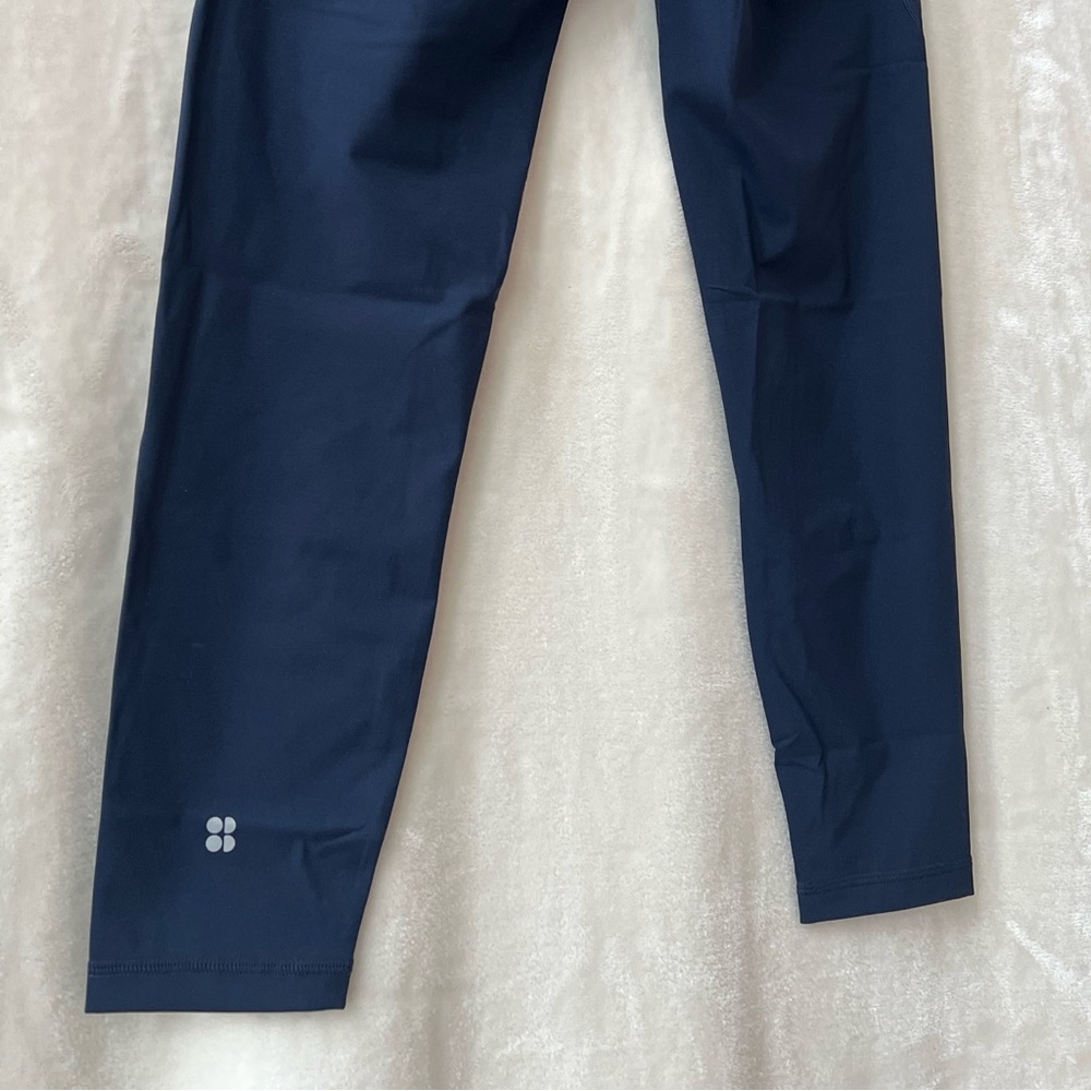 NEW Size Small Sweaty Betty True Navy Blue Power 7/8 Workout Leggings w/ Pockets - Picture 7 of 9